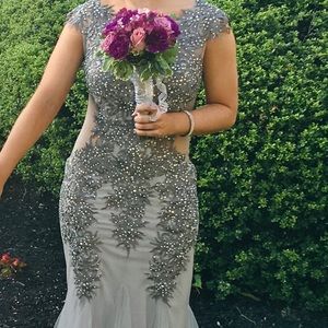 Grey/silver prom dress